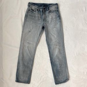 Diesel jeans blue straight boyfriend distressed size 26